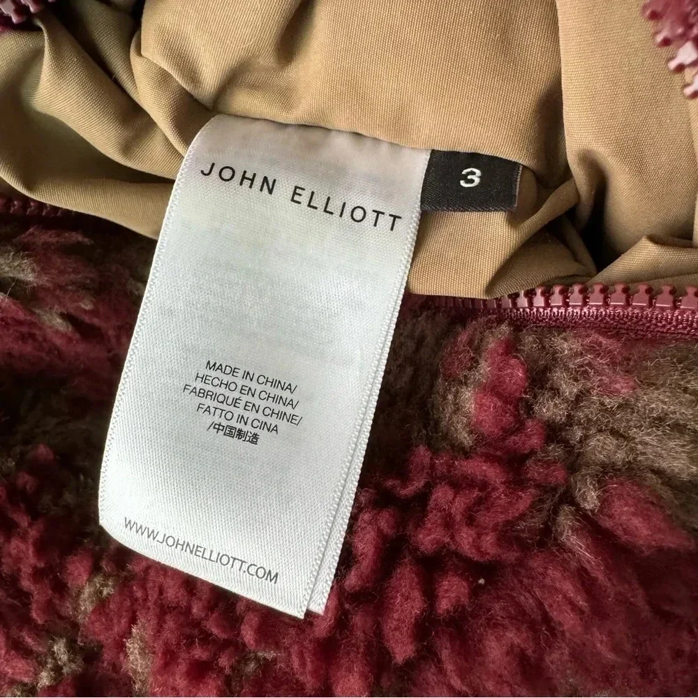 JOHN ELLIOTT REVERSIBLE POLAR FLEECE FULL ZIP ROAN JACQUARD Size 3 / L
